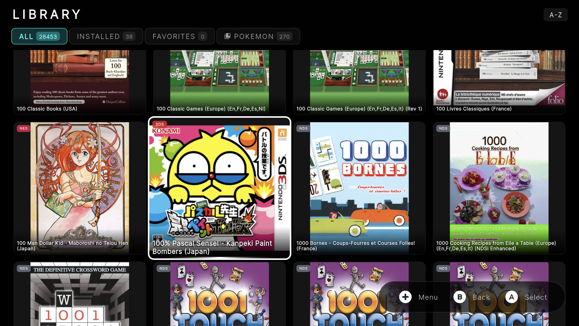 R-Shop library grid with rich box art